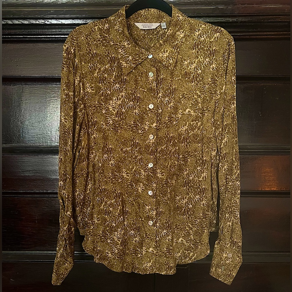 & Other Stories Golden Marbleized Button Down